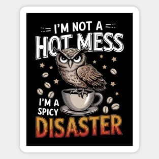 Coffee Owl Spicy Disaster Magnet